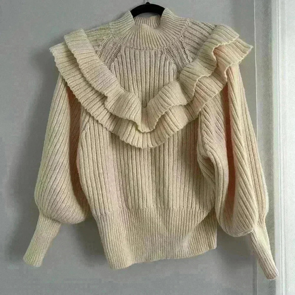H&M Flounced Rib-Knit Ruffle Sweater - Picture 5 of 11